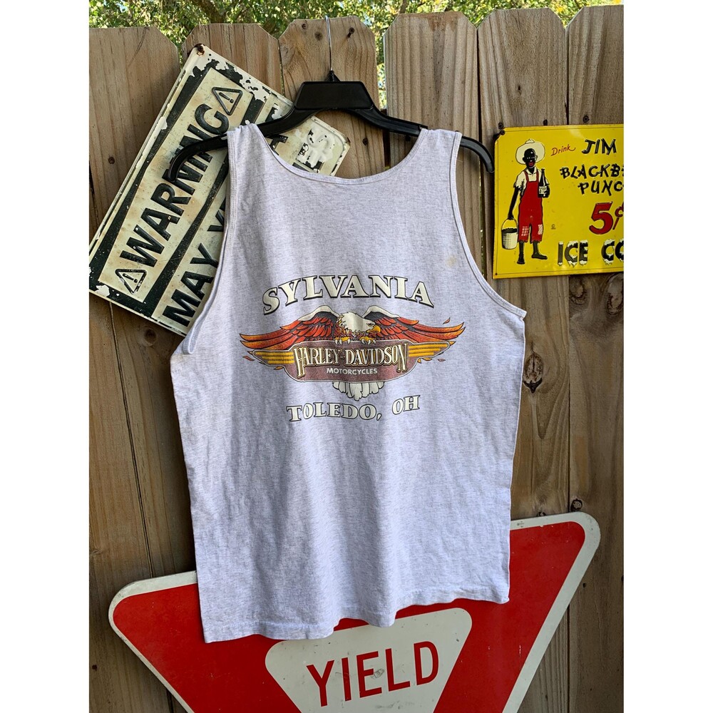 90s Harley Davidson Silvania Toledo Ohio with Eagle Graphic Tank top Size XL